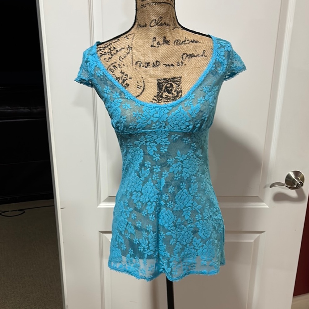 Victoria's Secret Turquoise Lace lingerie Top